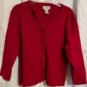 Cute Red Yarnworks Stretch Cardigan Size L